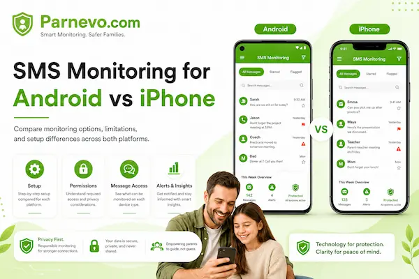 SMS Monitoring for Android vs iPhone
